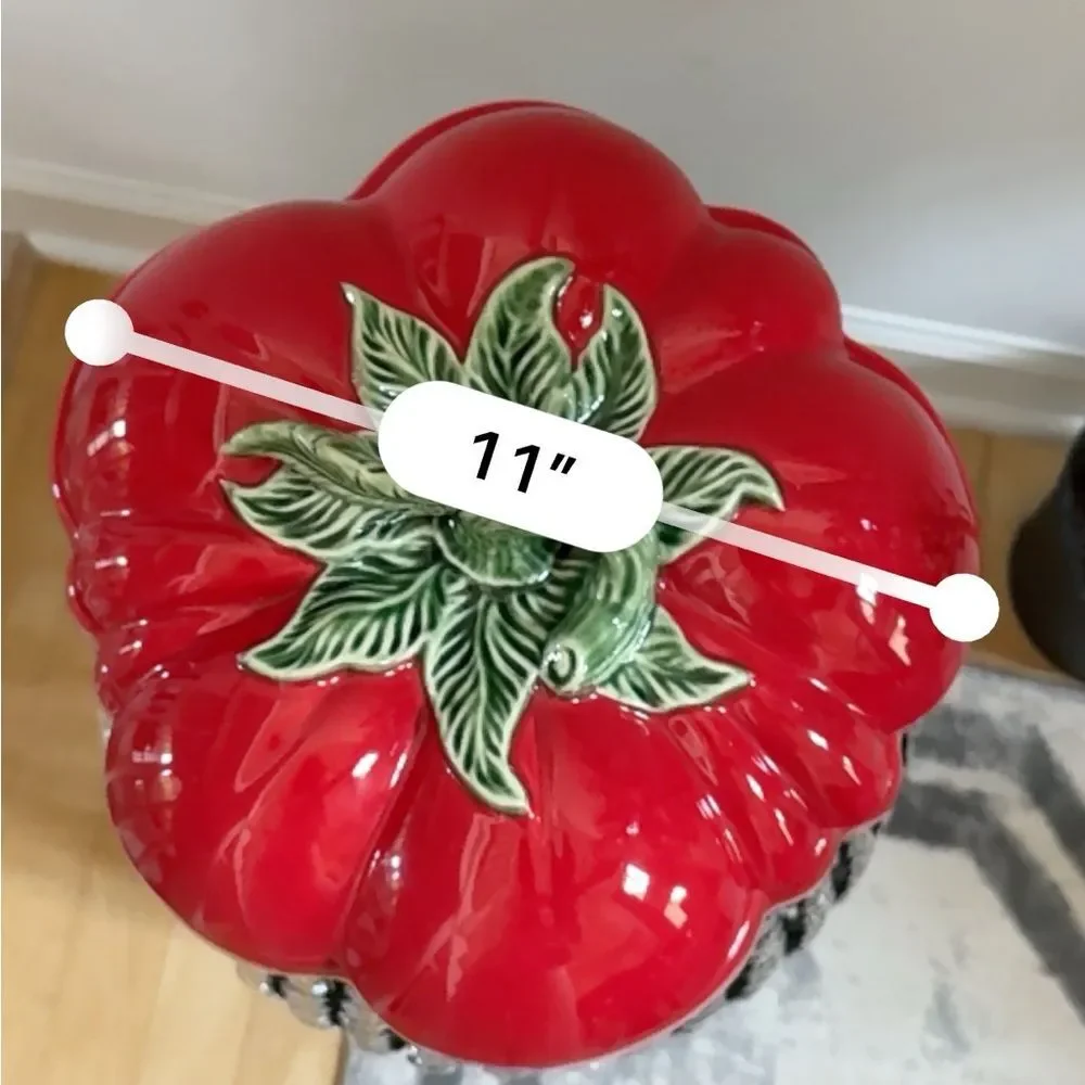 Crate&Barrel Tomato Decorative Scultptrual Tureen with Lid